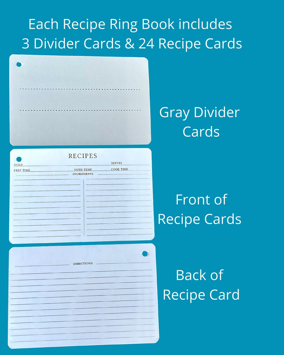 Recipe Notecard Ring Personalized Leather and Earth Co
