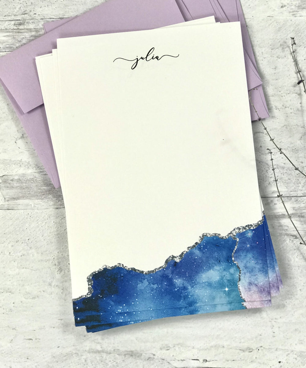 Personalized Stationery Blue Granit Set Letter Writing Set DESIGN 38 ...