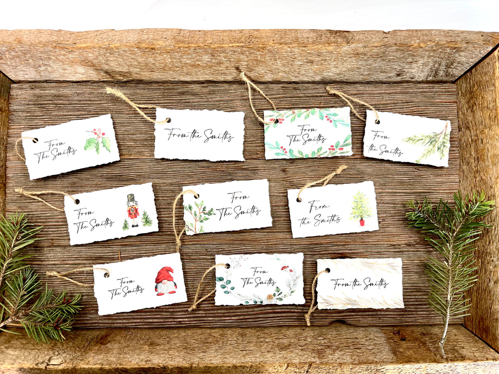 Custom Personalized Deckle Gift Tags Printed