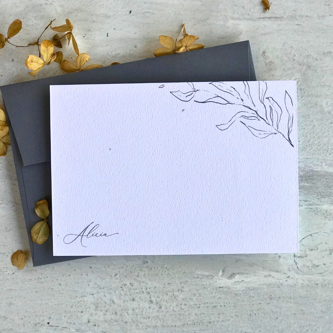 Custom Face Less Note Cards Personalized Flat Notecards Design 22 – Leather and Earth Co