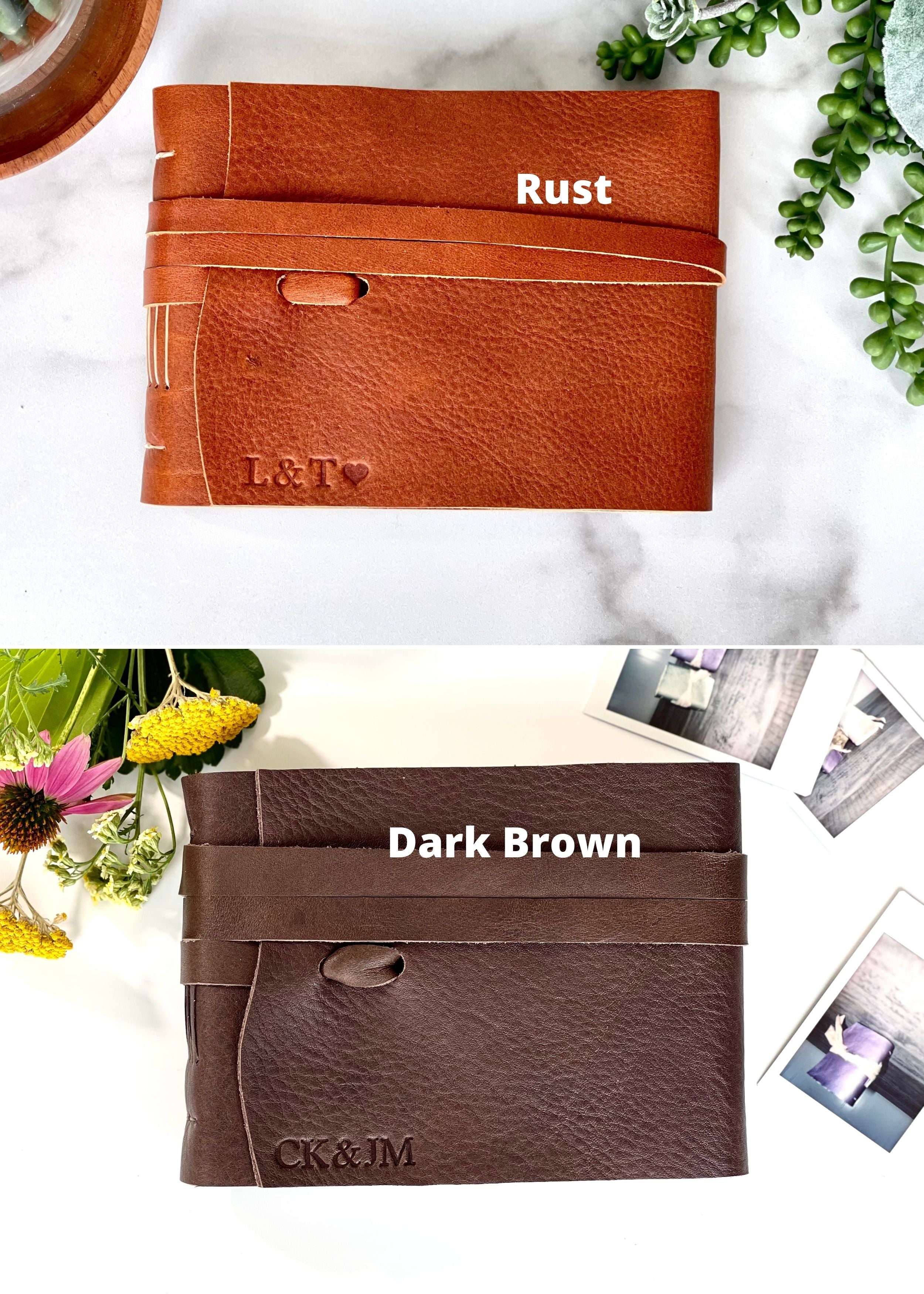 Mini Personalized Leather Photo Album – Leather and Earth Co