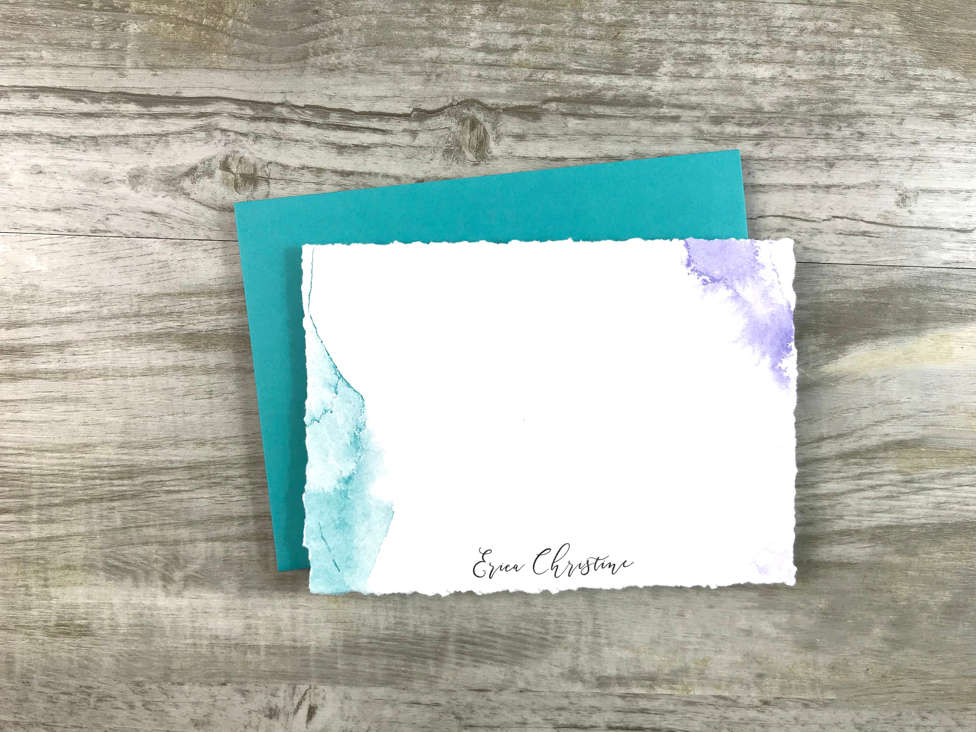 Personalized Deckled Edge Notecards Design NC21 – Leather and Earth Co