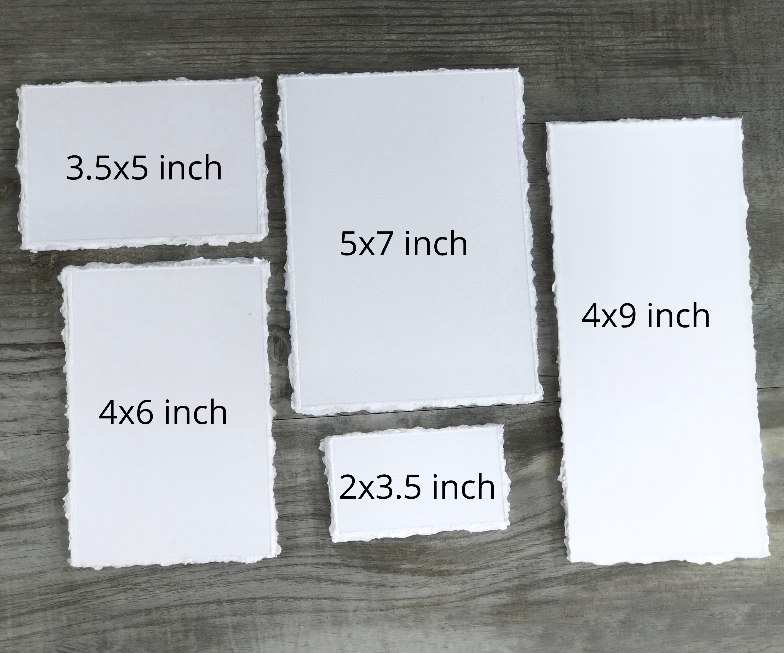 White 5x7'' Deckled Edge Cotton Paper l 25 Sheets Per Pack — 100% Handmade  Cotton Paper Collection
