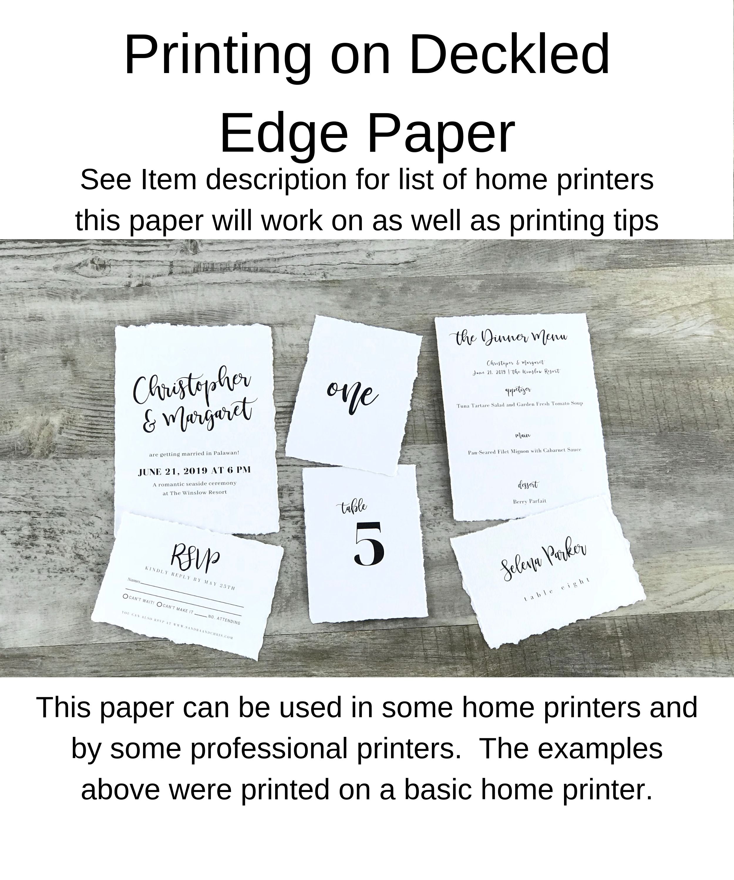 Deckled Edge Paper Hand Torn 135lb/290gsm Flat Deckle Edge Sheets